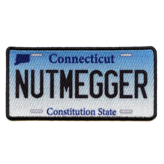Connecticut State License Plate Patch Nutmegger Constitution Mountains Sublimated Iron On