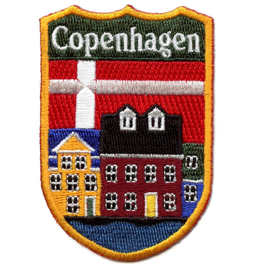 Copenhagen Denmark Shield Embroidered Iron On Patch 