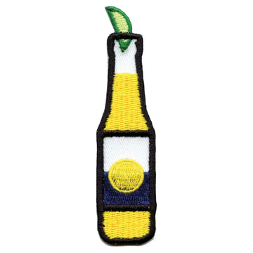 Bottle Of Beer With Lime Embroidered Iron On Patch 