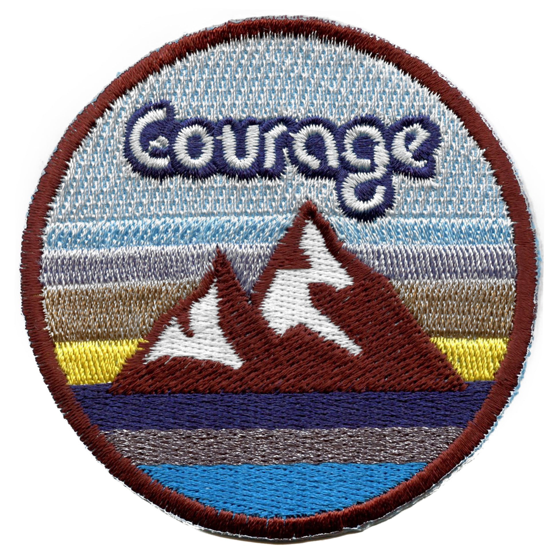 Courage Mountain Scene Patch Nature Badge Embroidered Iron On 