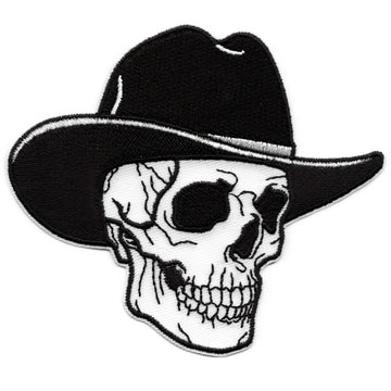 Skeleton Cowboy Skull Patch Western Bones Rodeo Embroidered Iron On