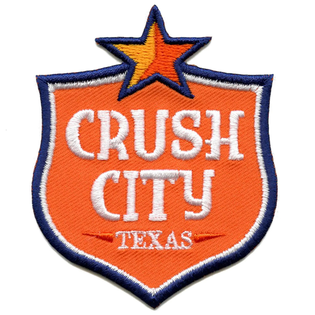 Crush City Houston Shield Patch Texas Parody Logo Embroidered Iron On