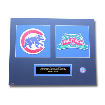 Matted 11" X 14" 2014 Chicago Cubs Wrigley Field's 100th Anniversary & Sleeve Patch Collection 