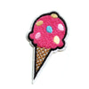 Cute Pink Ice Cream Cone With Sprinkles Iron On Patch 