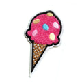Cute Pink Ice Cream Cone With Sprinkles Iron On Patch