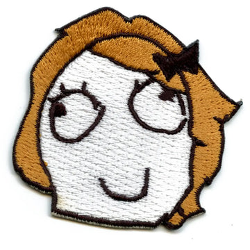 Derpina Face Emoji Meme Iron On Embroidered Patch 