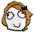 Derpina Face Emoji Meme Iron On Embroidered Patch
