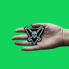 Crossed Bloody Blades Skull Patch EDM Artist Logo Glow In The Dark Embroidered Iron On 