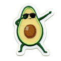 Dabbing Avocado Embroidered Iron On Patch