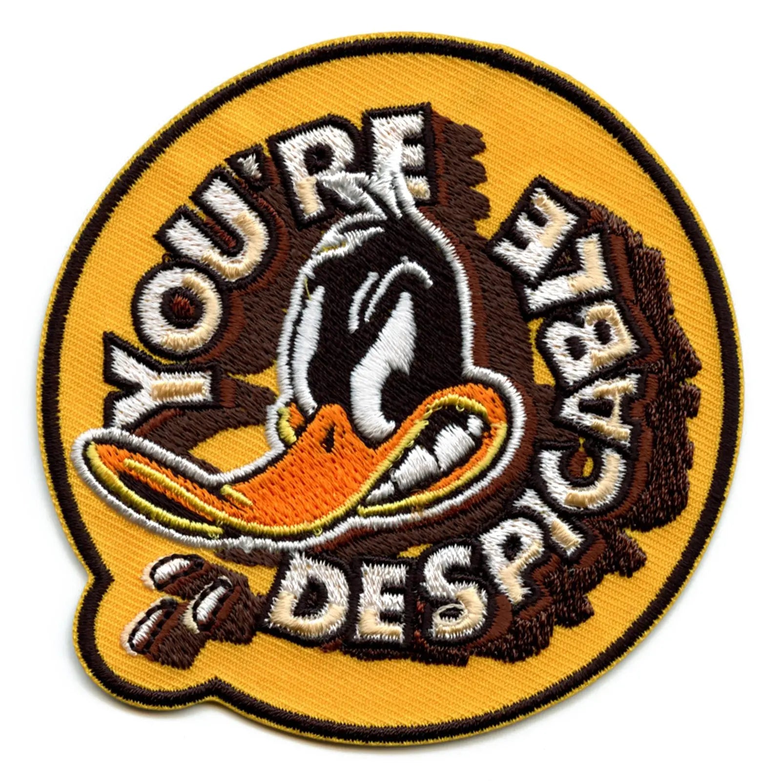 Official Daffy Duck You're Despicable Round Embroidered Iron On Patch 