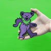 Large Grateful Dead Bear Purple Embroidered Iron On Patch 