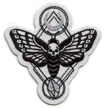 Deaths Head Moth Patch With Moon Crystal EXCLUSIVE Embroidered Iron On 