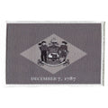 Delaware Patch State Flag Grayscale Embroidered Iron On 