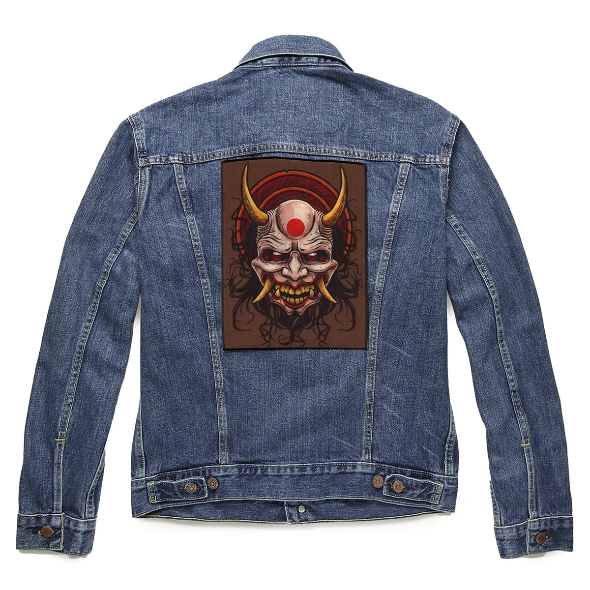Horned Evil Demon Samurai FotoPatch Jacket XL Embroidered Iron On ...