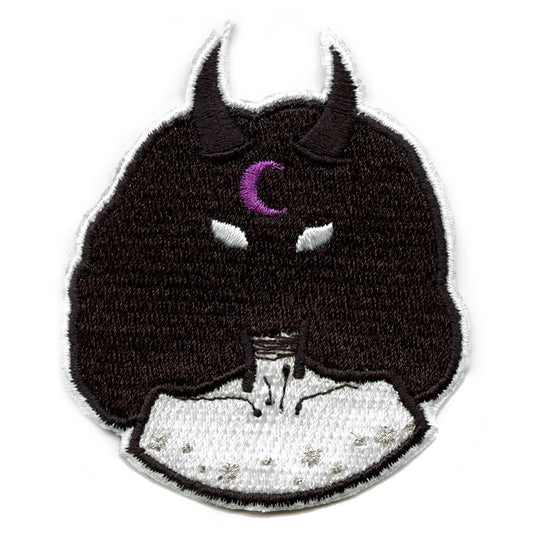 Demon Witch Girl Patch With Moon EXCLUSIVE Embroidered Iron On 