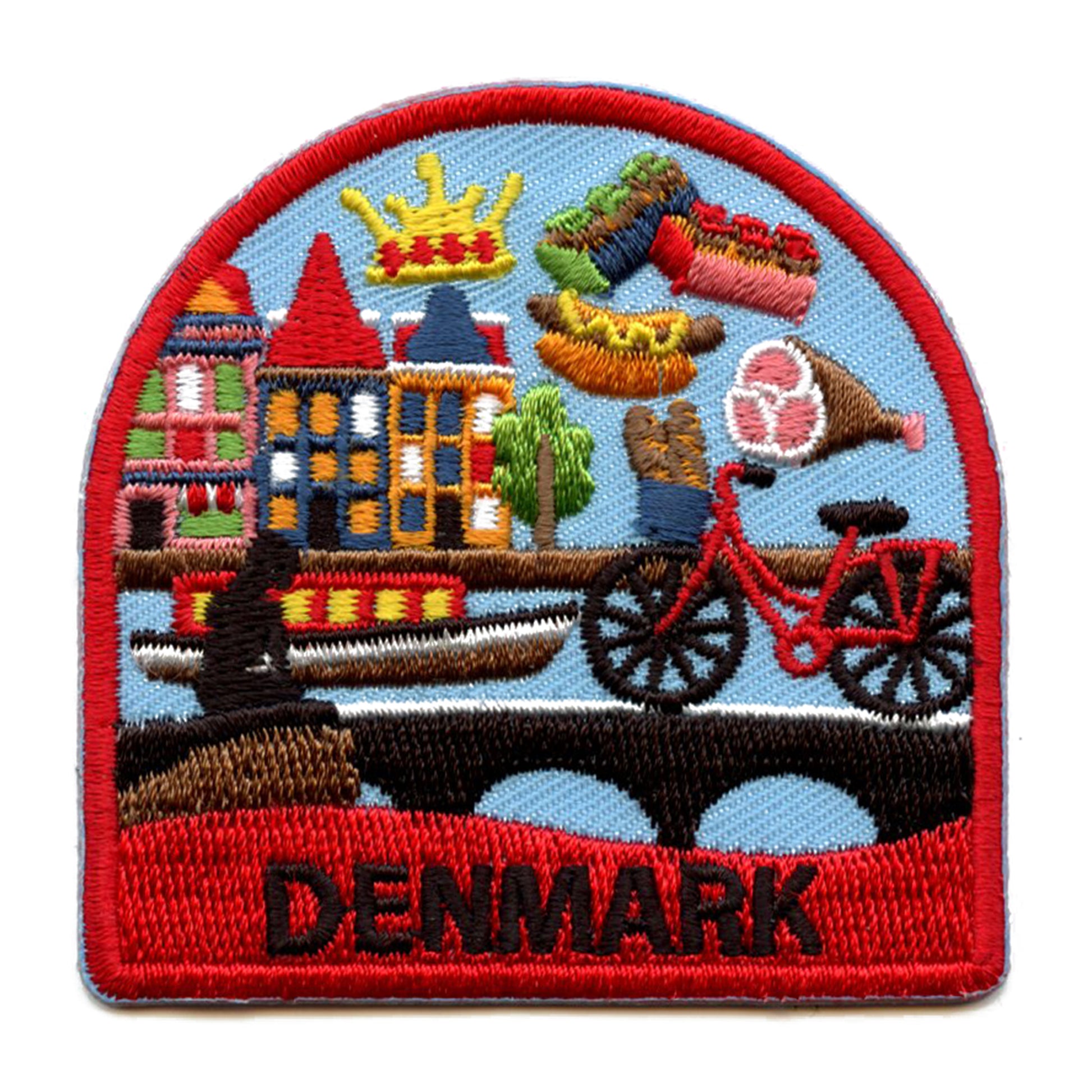 Denmark World Showcase Patch Travel Badge Scandinavian Embroidered Iron On