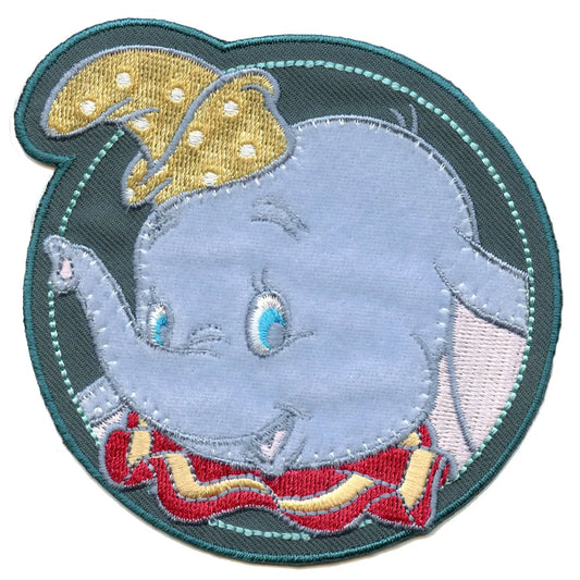 Disney Dumbo In A Circle Embroidered Applique Iron On Patch 