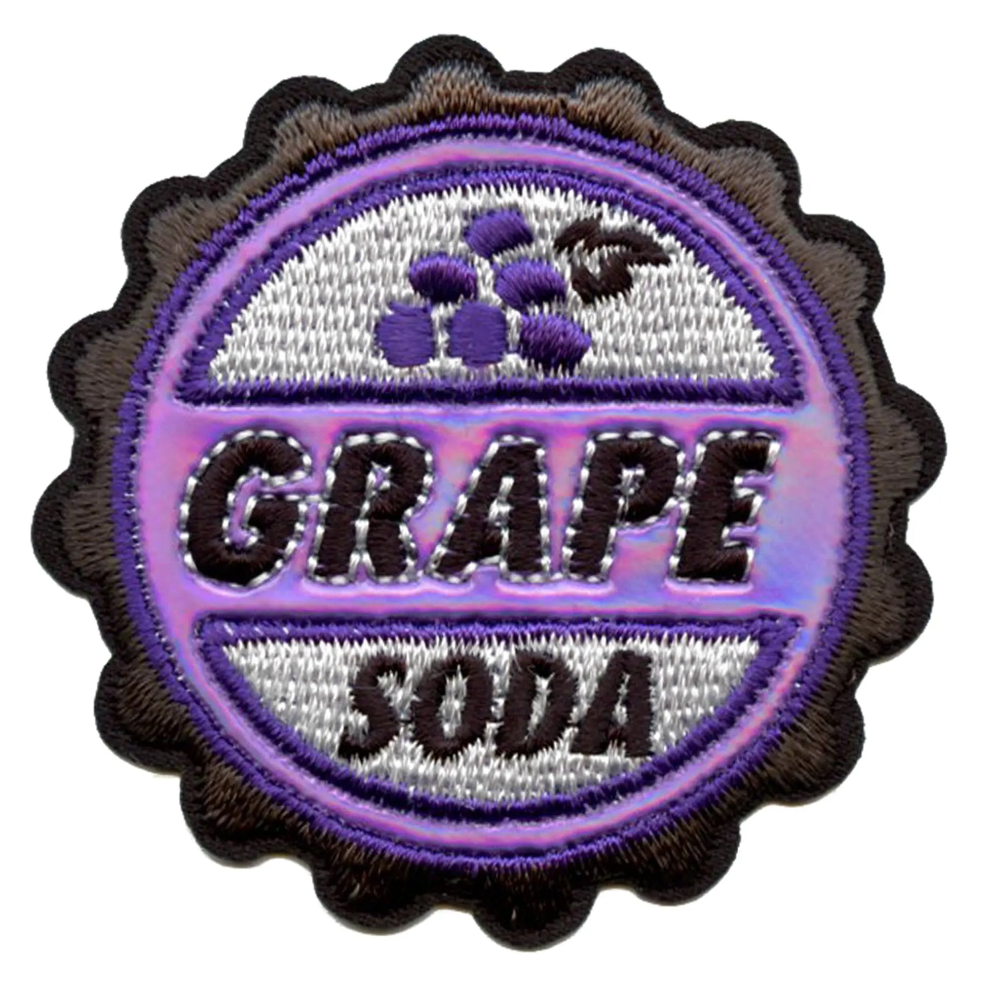 Up Grape Soda Bottle Cap Badge Patch Russell Disney Pixar Holographic Embroidered Iron On