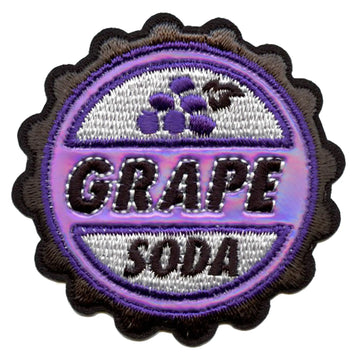 Up Grape Soda Bottle Cap Badge Patch Russell Disney Pixar Holographic Embroidered Iron On