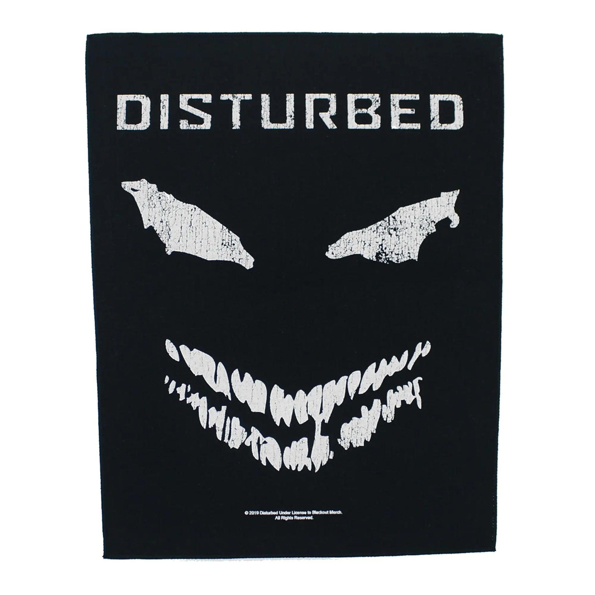 Disturbed Wicked Smile Back Patch Horror Rock Band XL DTG Printed Sew On