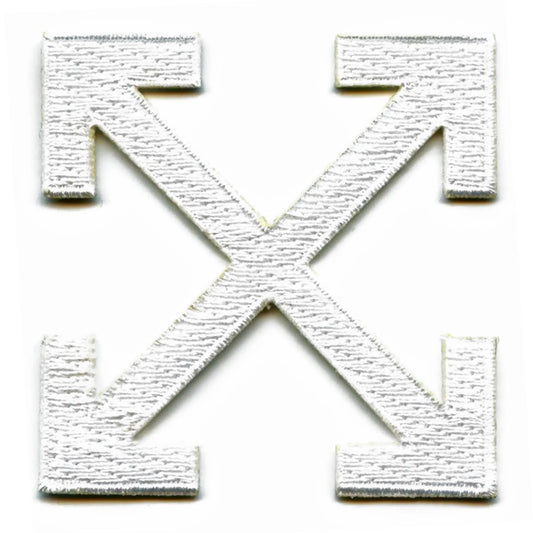 White Crossing Arrows Embroidered Iron On Patch 
