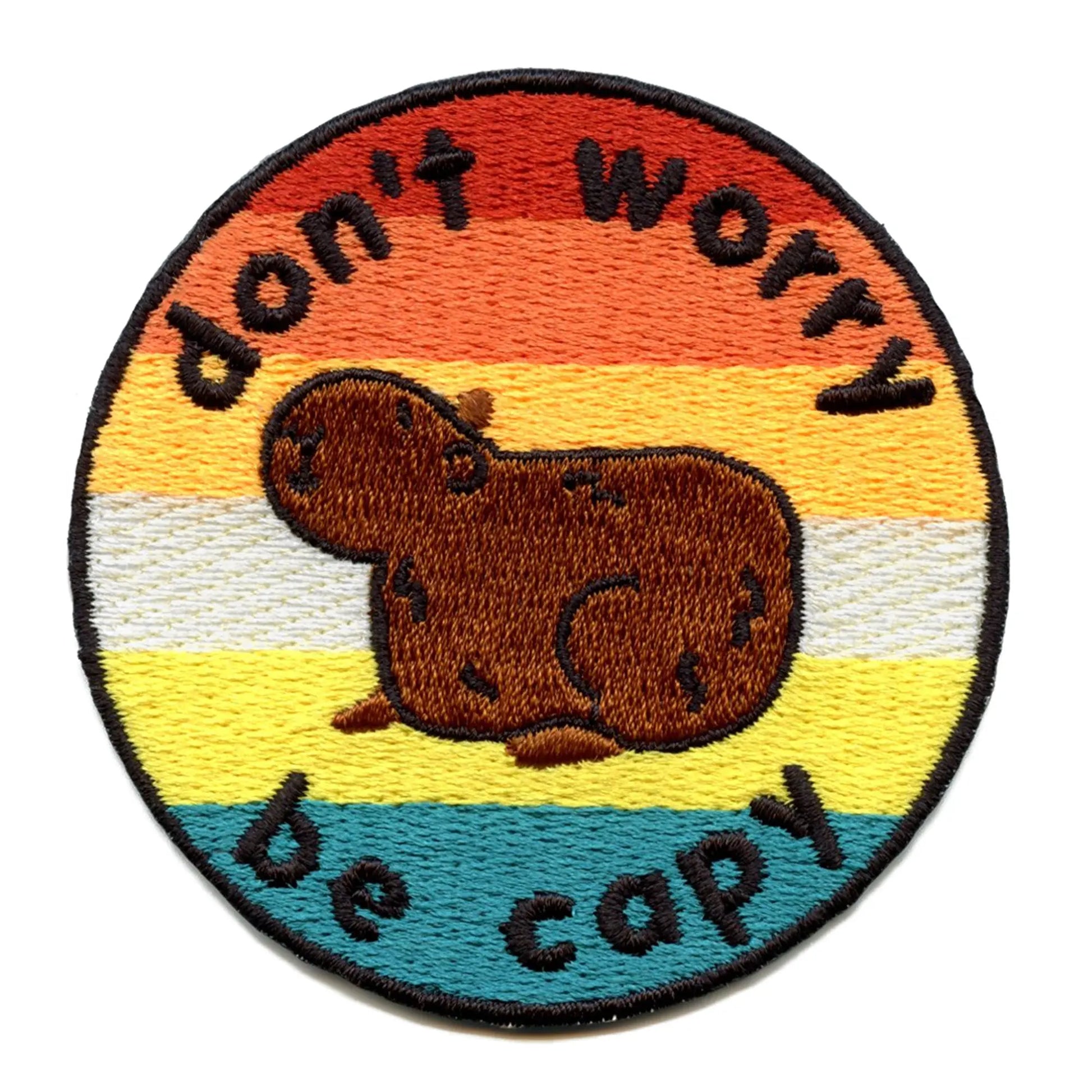 Don't Worry Be Capy Patch Cute Capybara Embroidered Iron On 
