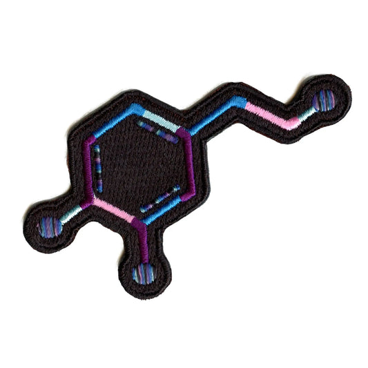 Dopamine Molecule Patch Chemical Structure Embroidered Iron On 
