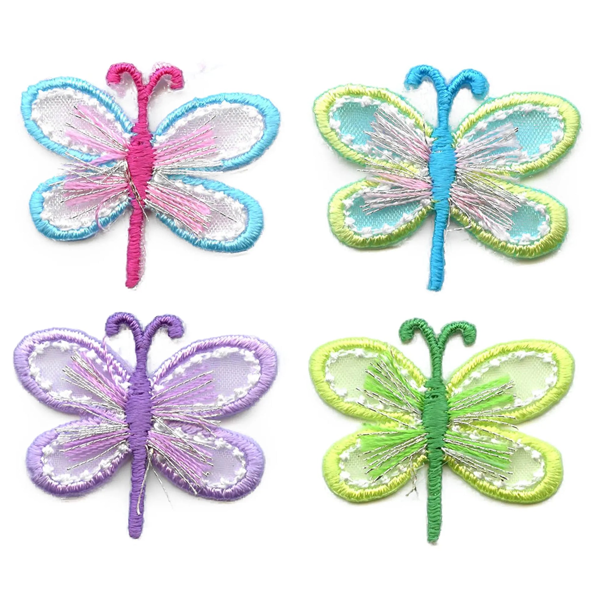 Pastel Dragonflies Combo Embroidered Iron On Patches 