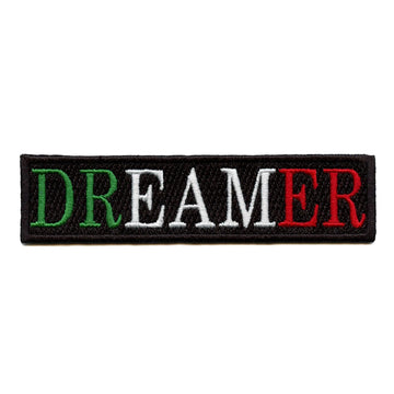 Dreamer Green White Red Patch Mexico Flag Theme Embroidered Iron On 