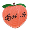 Eat It Peach Embroidered Iron On Patch