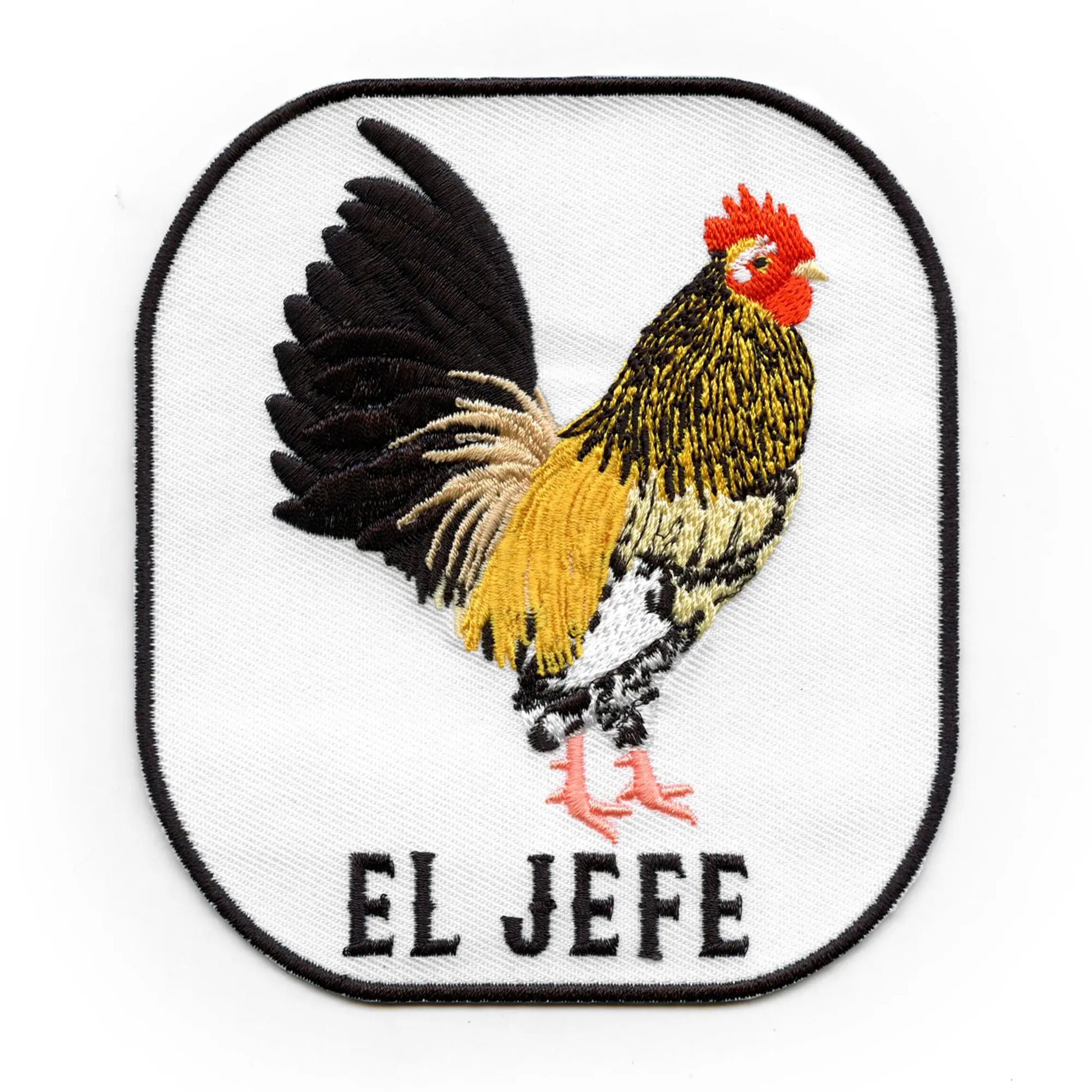 El Jefe Chicken Rooster Patch Mexican Farm Animals Embroidered Iron On