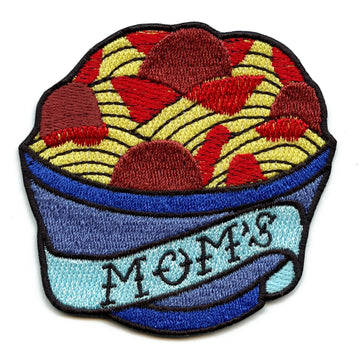 Moms Spaghetti Bowl Patch Food Detroit Hip Hop Embroidered Iron On