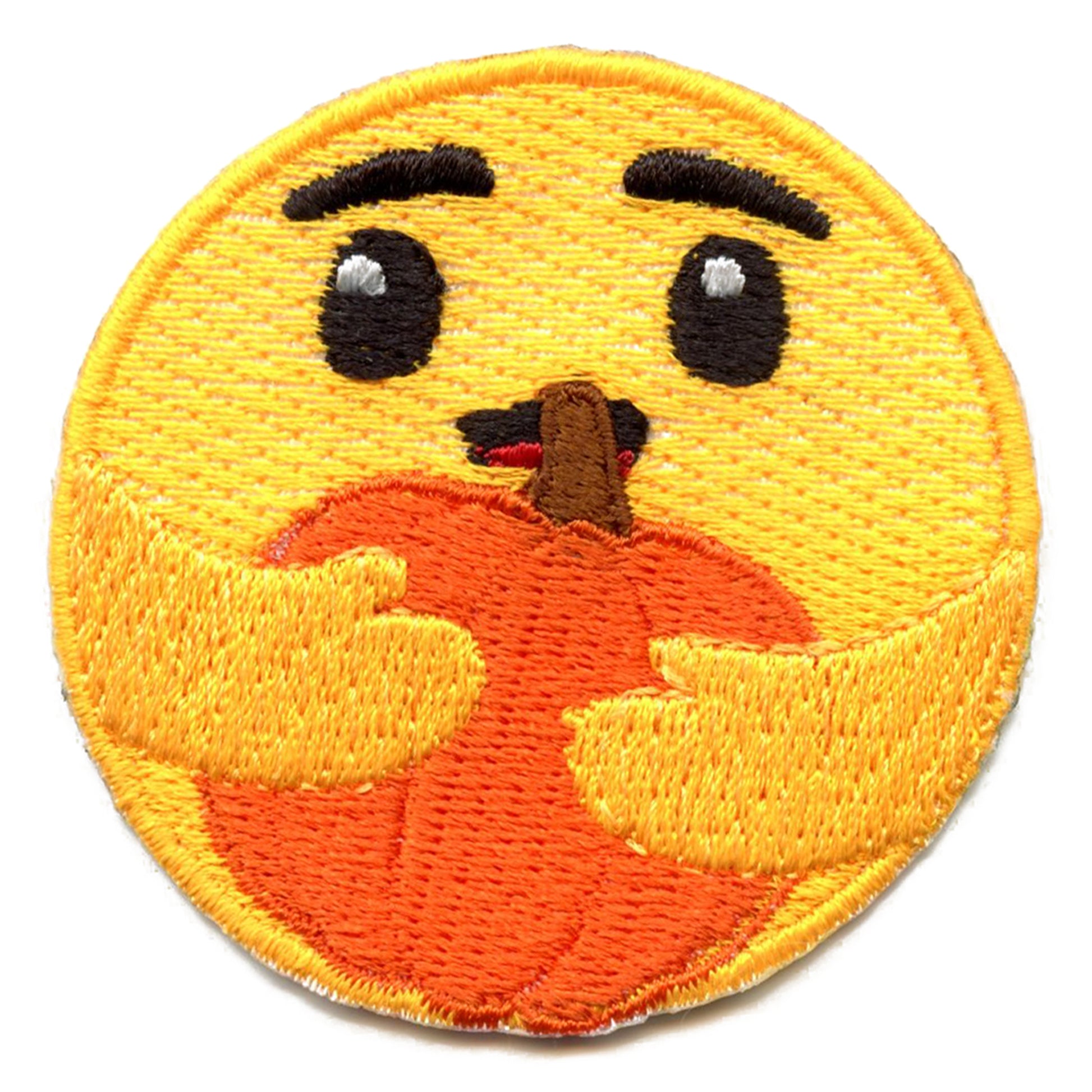 Hugging Pumpkin Patch Keyboard Emoji Embroidered Iron On 