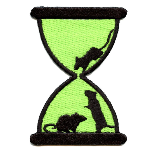 Enchanted Rat Hourglass Patch Sands Of Time Embroidered Iron on 