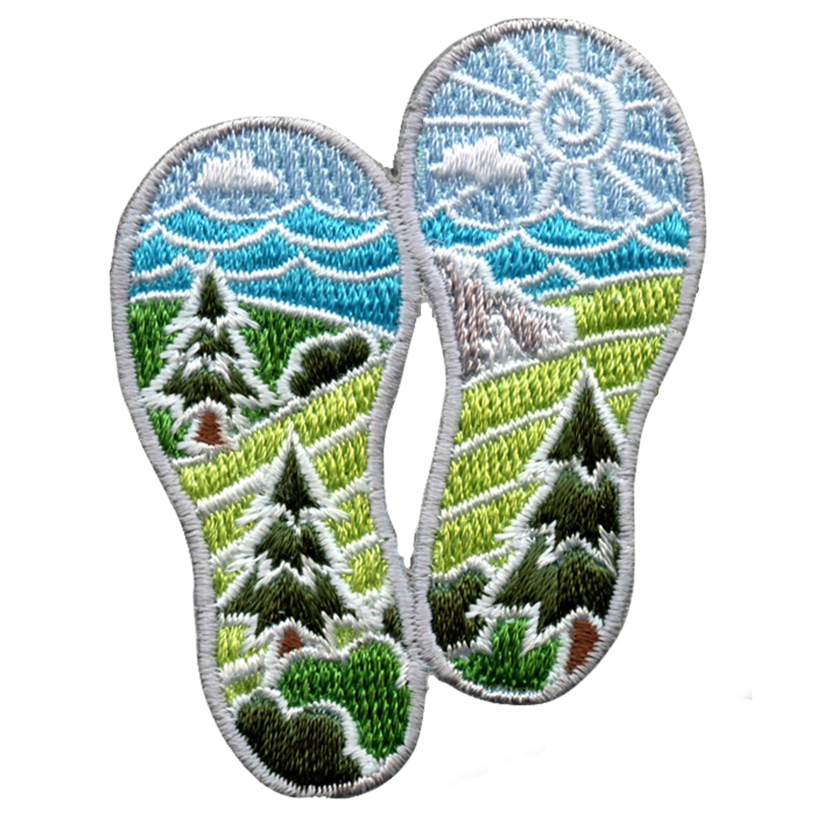 Explore Nature Scenery Footprint Embroidered Iron On Patch 