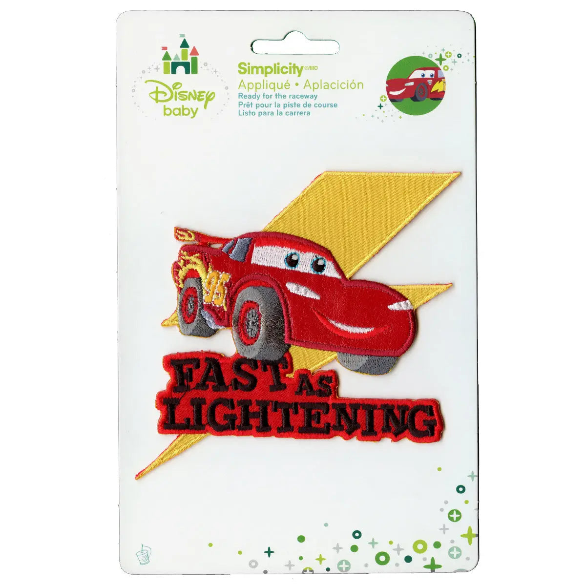 Disney Cars "Fast As Lightning" Embroidered Applique Patch 