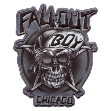 Official Fall Out Boy Chicago Sublimated Skull Embroidered Iron On Patch 