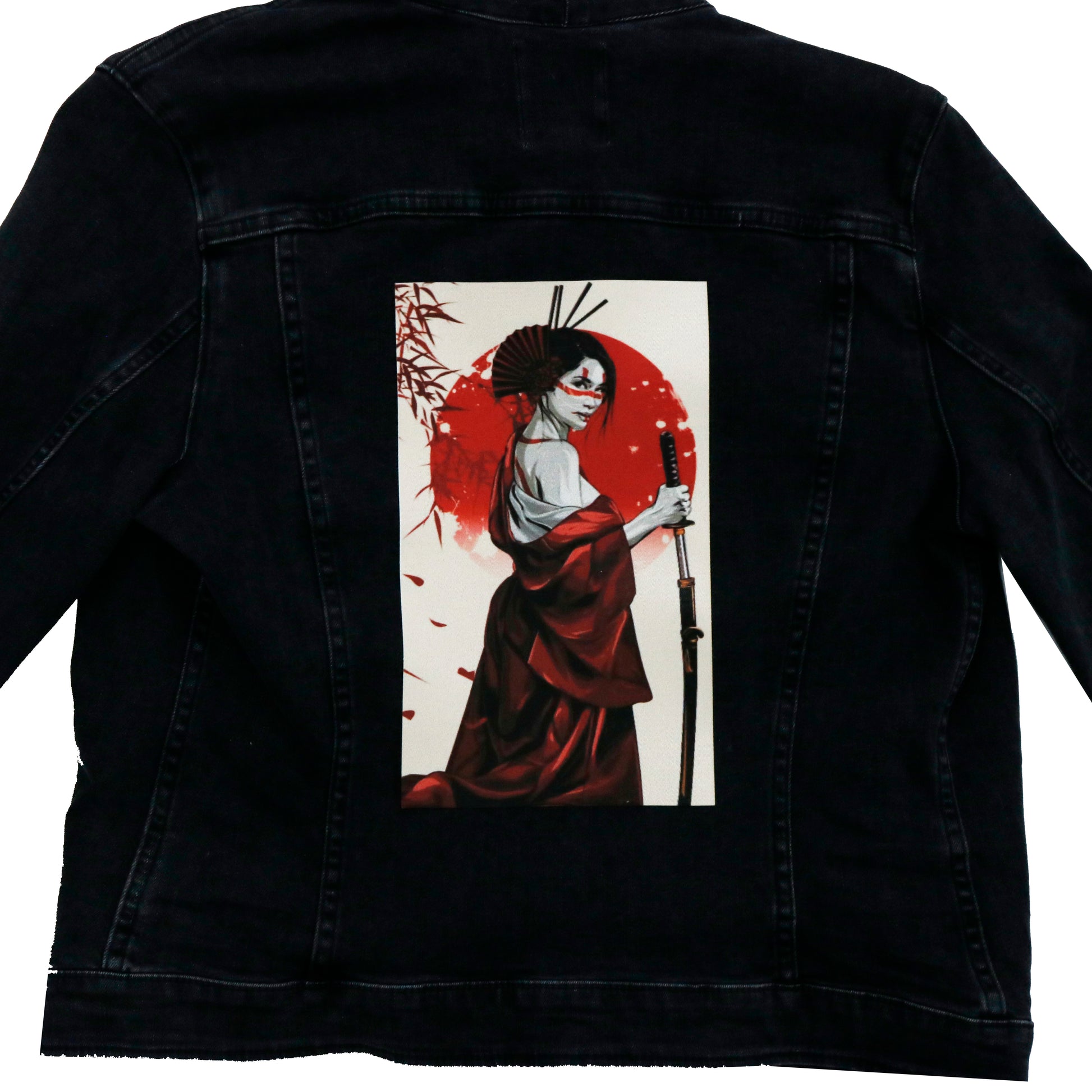 Japanese Bushi Female Samurai FotoPatch Jacket XL Embroidered Iron-on 