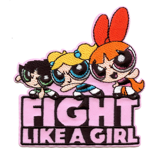 Powerpuff Girls Fight Like A Girl Patch Cartoon Network Animation Embroidered Iron On 