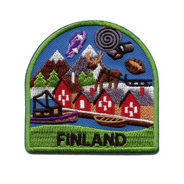 Finland World Showcase Shield Patch Travel Badge Memory Embroidered Iron On 