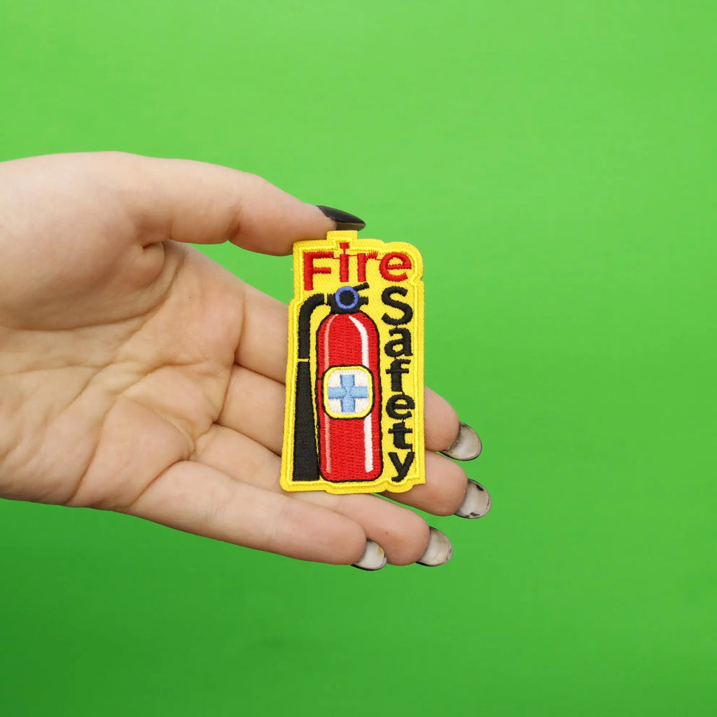 Fire Safety With Fire Extinguisher Embroidered Iron On Patch 