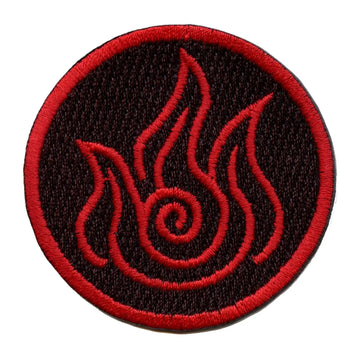Fire Nation Symbol Round Embroidered Iron On Patch 