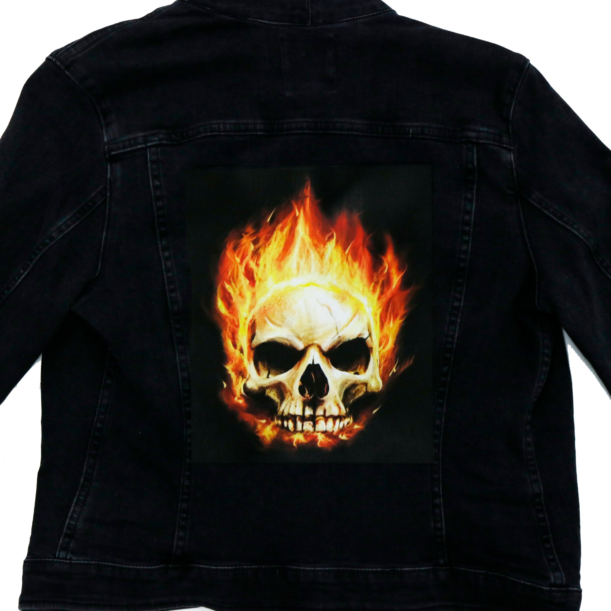 Skull On Fire Iron-On FotoPatch 