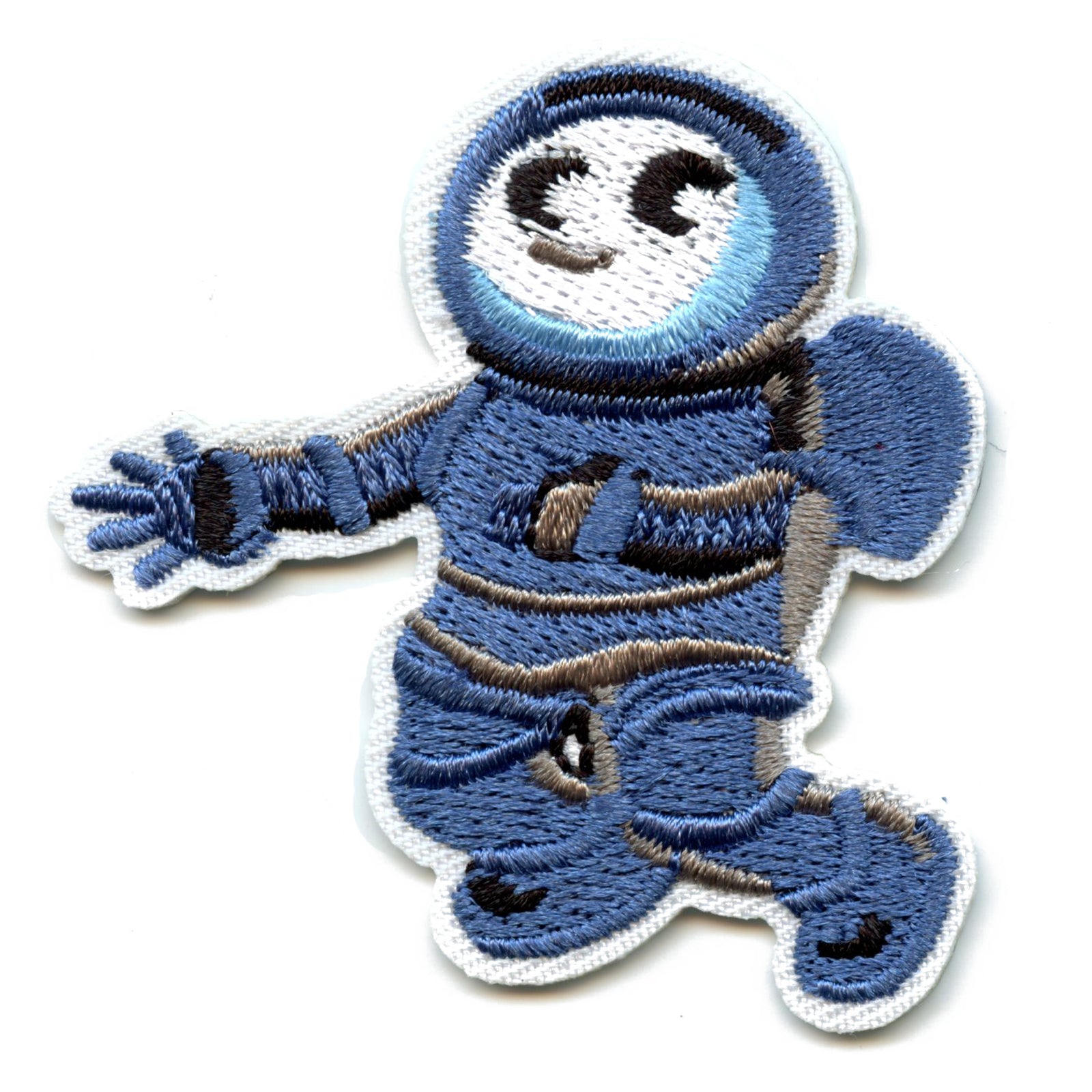 Small Blue Astronaut Floating Embroidered Iron On Patch