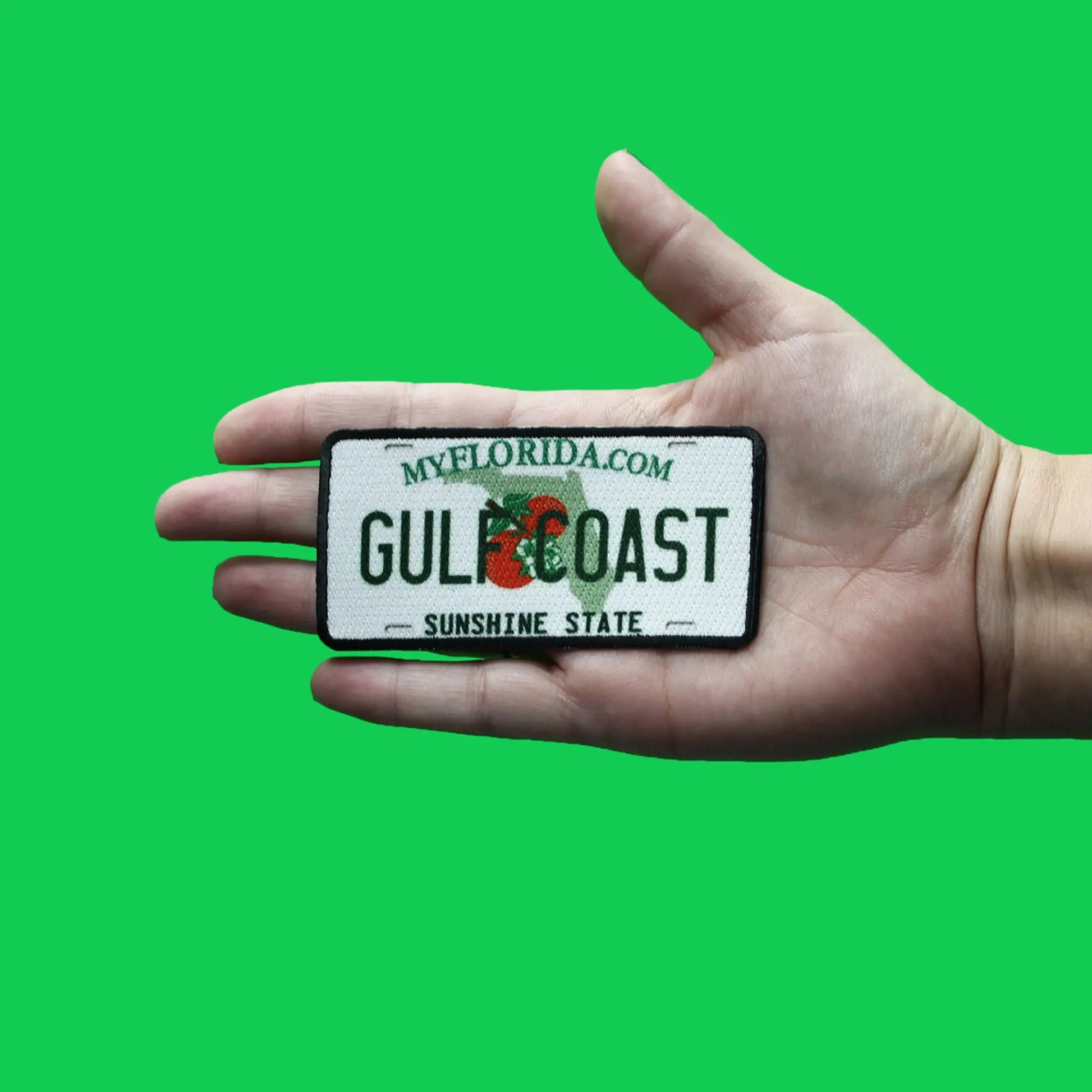 Florida State License Plate Patch Gulf Coast Sunshine Embroidered Iron On 
