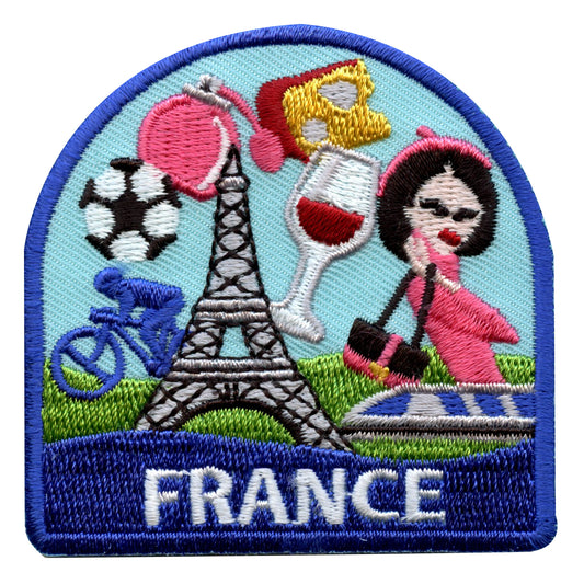 France Travel Embroidered Iron On Patch 