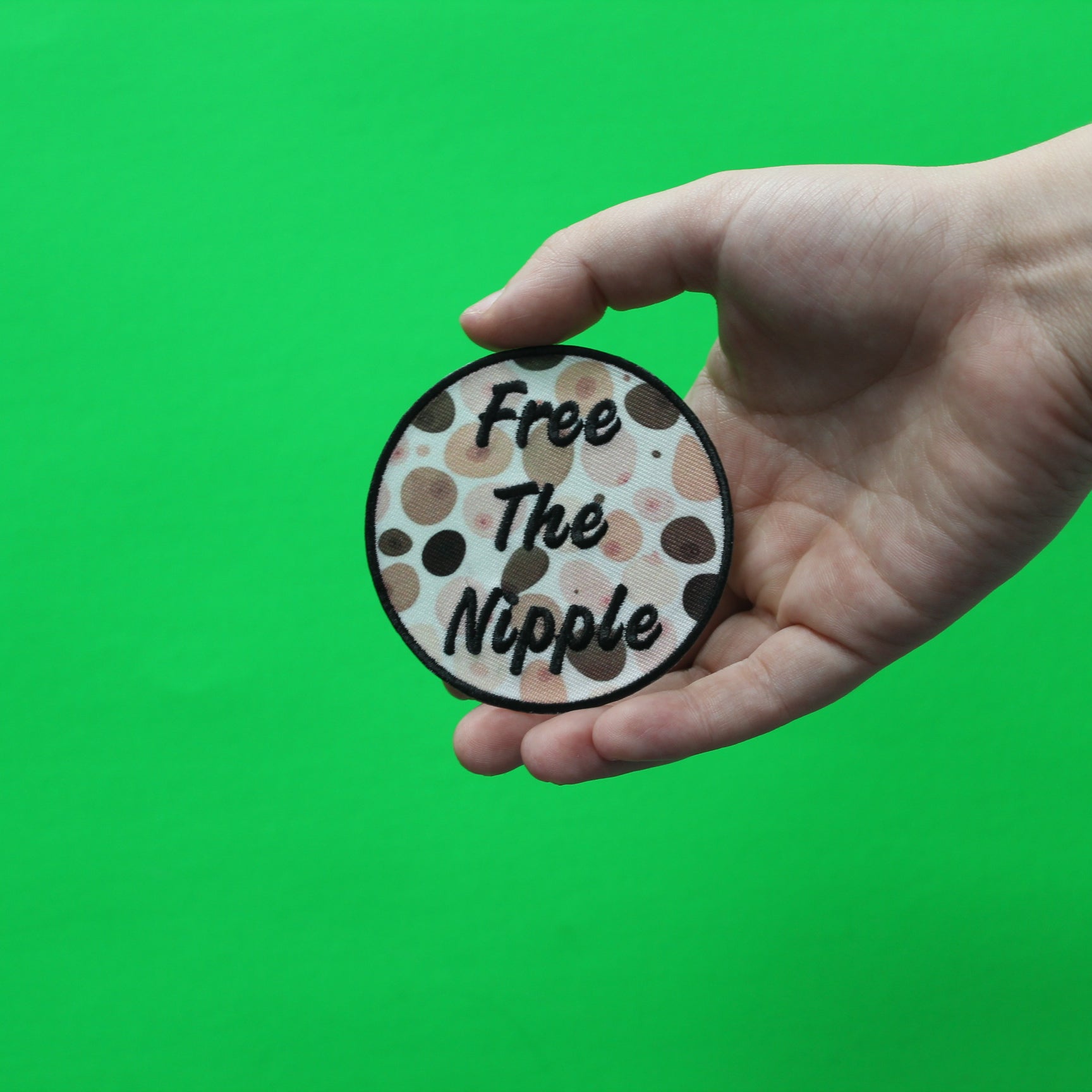 Free The Nipple Round EXCLUSIVE Embroidered Iron On Patch 