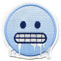 Freezing Cold Icy Emoji Iron On Embroidered Patch