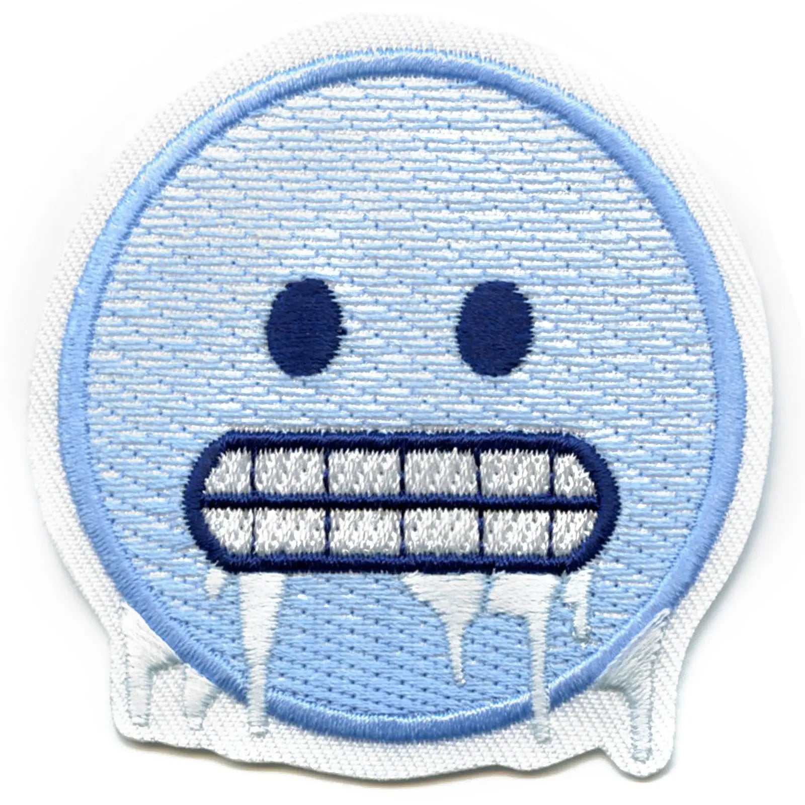 Freezing Cold Icy Emoji Iron On Embroidered Patch