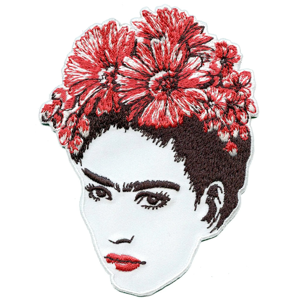 Frida Kahlo Flower Portrait Patch Iconic Feminist Artist Embroidered Iron On